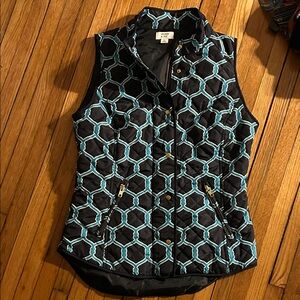 Crown & Ivy Black Vest with Teal Accents
